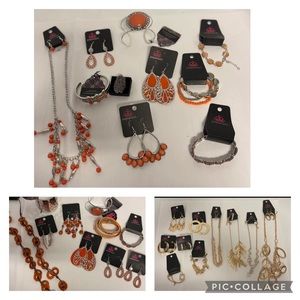 Lot 30 orange & gold paparazzi jewelry pieces